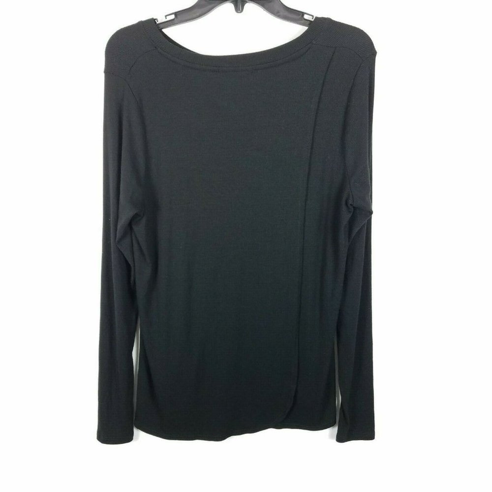 Marine Layer Black Ribbed Tinley Tulip Back Top - Picture 4 of 7